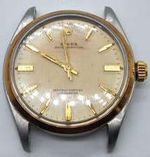 Rare Vintage Rolex Oyster Perpetual Two Tone 34mm - Ref 6564  - Tropical Patina