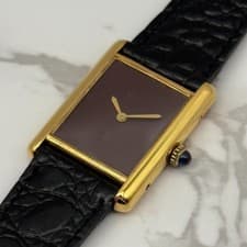 Cartier Must Tank LM Manual Watch Bordeaux Dial 23.5mm