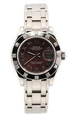 Pre-owned Rolex 18K White Gold Datejust Pearlmaster 80319, S108942, Box/Card