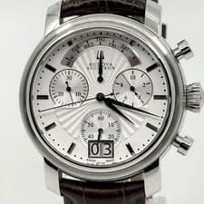 Bulova Accutron Amerigo XL Chronograph Quartz Watch Mens wrist 21cm