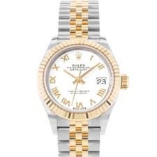 Rolex Datejust 28 279173 White Roman Dial Steel 18k Yellow Gold Ladies Watch