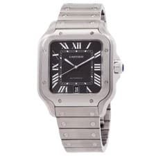 Cartier Santos Large Model Automatic Black Dial Men's Watch WSSA0096