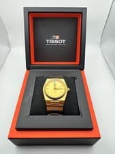 Tissot PRX Gold Tone Quartz 40mm Champagne Dial SS Date Watch NEW Box and Papers