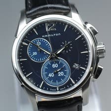 New Batt Hamilton Jazzmaster H326121 Quartz Blue Men's Watch 41mm JAPAN Exc+5
