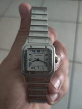 Cartier Santos Galbee Stainless Steel Wristwatch Water-Resistant Swiss Made