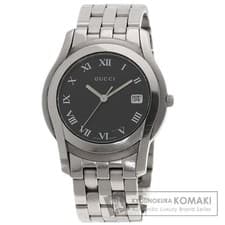 Used GUCCI 5500M Round Face Watch Stainless Steel SS Men's Used