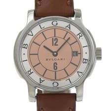 BVLGARI Solo tempo Watches ST29SL bronzeDial Stainless Steel/leather Quart...