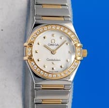 Ladies Omega Constellation 18K Gold Watch - MOP Dial - Diamond Bezel - 1365.71
