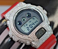 MODIFIED Casio G-Shock DW6900LU-8 (3230) Iced Out Moissanite Men's Watch