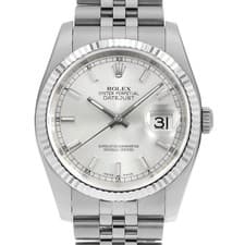 ROLEX Datejust 116234 Silver Bar 5 Rows Jubilee Bracelet G Number second han...