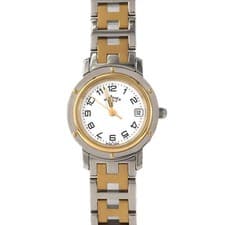 Authentic Hermès Clipper Two-tone CL4.220 SSxGP Quartz #270-004-198-2119