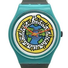[KEITH HARING] Swatch GZ103 MILLE PATTES Green Earth Watch