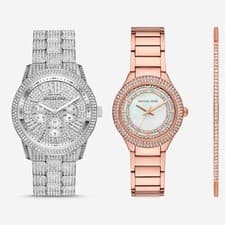 MICHAEL KORS Brynn Watch 42mm Silver & Sylvia Gift Set Rose Gold Timepiece
