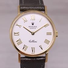 Vintage 1980's Rolex Cellini ref 4109 26mm 18k Yellow Gold Ladies Watch w/ Box