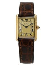Vintage Cartier Tank Paris Vermeil 590005 18K Gold Electroplated 925 Silver 23MM