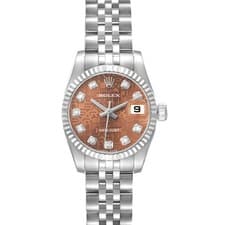 Rolex Datejust Steel White Gold Salmon Diamond Dial Ladies Watch 179174