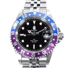 BAPE BAPEX Type 2 T002 Automatic Diver Watch Black Blue Purple New