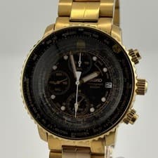 Very Rare Seiko 7T62-0EB0 Black Chronograph Gold