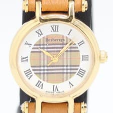 Used Operation and warranty Burberry's 11200L QZ Check x White Dial Ladies