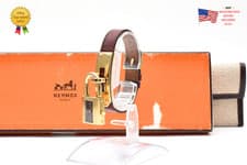 ▶Vintage [ Exc+5 w/Box ] HERMES Kelly Watch Red Dial Woman's Quartz Watch JAPAN