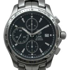 TAG HEUER Link Chronograph CJF2110 Black Automatic Men's Watch Used