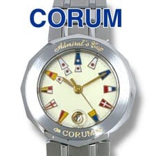 CORUM Admiral's Cup Date Quartz Ladies Watch Stainless Steel Ivory Dial