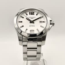 Longines Conquest Mens 41mm Stainless Steel Mens Watch w/ Box