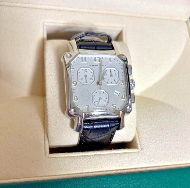 Hamilton Lloyd Chronograph 6317/H194120 Silver Dial Square Quartz Men's Watch JP