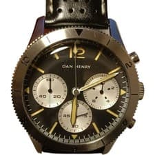 Dan Henry 1963 Pilot Chronograph Steel Bezel Limited Edition Full Set Watch Auth