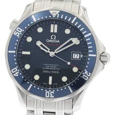 Auth OMEGA Seamaster300 2220.80 Date Navy Dial Automatic Men's Watch