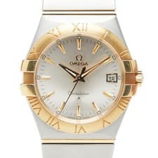 Omega Constellation Quartz Silver Dial K18YG Yellow Gold Stainless Steel 515187