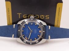 ORIENTAL SKIN DIVER AUTOMATIC 40MM BLUE TRITIUM DIAL 1970S STEEL VINTAGE WATCH