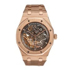 Audemars Piguet Royal Oak Watch 41MM Skeleton Index Hour Markers Dial Rose Gold