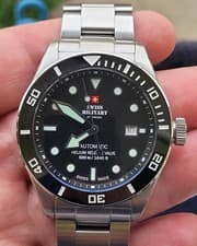 SWISS MILITARY BY CHRONO Swiss Made Automatic Dive Watch 500M MEN'S 44MM Box