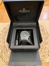 Alpina Startimer  Chronograph 44mm Stainless Steel Black Face