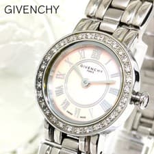 Givenchy Women's Quartz Watch Pink Dial Diamond Bezel New Battery From Japan