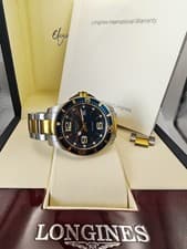 Longines HydroConquest 41mm Quartz Blue Dial Mens Watch Original Box & Booklet