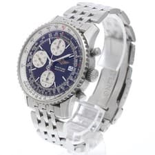 BREITLING NAVITIMER FIGHTERS A13330 42mm SS Black/Silver Automatic #C196