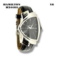Hamilton Ventura H244111 Watch Silver Black Mens Unisex Vintage Rare