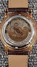SEIKO 4R37-00E0 Automatic Watch Brown Dial Power Reserve Japan Made Leather