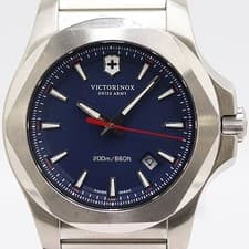 Victorinox INOX 241724 QZ Watch 21cm Blue Dial Vintage Japan Rare Limited