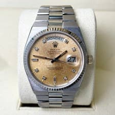 Rolex Day-Date Oysterquartz 36 Tropical Orange Diamond Dial 18K White Gold 19019