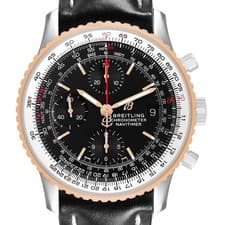 Breitling Navitimer 1 Steel Rose Gold Black Dial Mens Watch U13324 Box Card