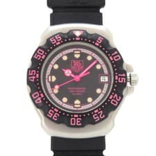 TAG Heuer Formula 1 WA1217 Quartz Watch Black Pink Dial SS Rubber Strap Used