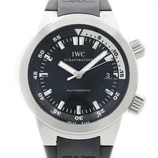 IWC Aquatimer IW354807 Date Auto SS Black Dial Men's Watch OEM Strap Buckle
