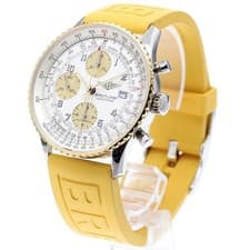 BREITLING NAVITIMER D13322 41mm SS/YG Automatic Chronograph Date Rubber #C125