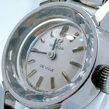 OMEGA De Ville Cut Glass Manual Winding Watch - Excellent Condition Japan