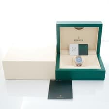 Rolex President 118239 Blue Wave Dial Men's 18k White Gold Watch W/Rolex Service