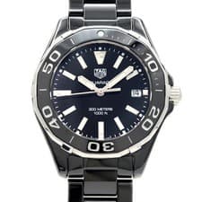 Battery replaced TAG Heuer Aquaracer WAY1390 300m Water Resistant Date Black Cer