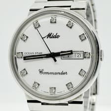 MIDO Commander Ocean Star 9855591 8269 SS White AT Men's Watch Authentic